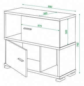 Тумба комбинированная Домино СБ-30/2 в Ноябрьске - noyabrsk.mebel24.online | фото 2