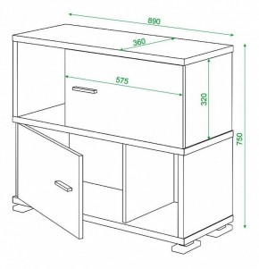 Тумба комбинированная Домино СБ-30/2 в Ноябрьске - noyabrsk.mebel24.online | фото 3