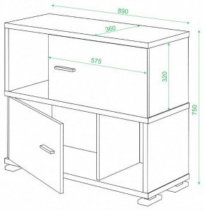 Тумба комбинированная Домино СБ-30/2 в Ноябрьске - noyabrsk.mebel24.online | фото 2