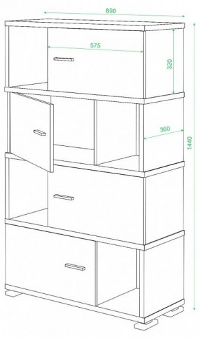 Тумба комбинированная Домино СБ-30/4 в Ноябрьске - noyabrsk.mebel24.online | фото 2