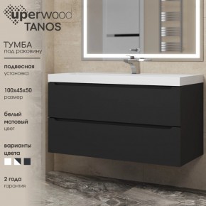 Тумба под раковину Uperwood Tanos 100 см, подвесная, черная матовая в Ноябрьске - noyabrsk.mebel24.online | фото 3