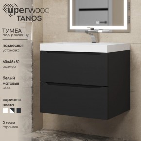 Тумба под раковину Uperwood Tanos 60 см, подвесная, черная матовая в Ноябрьске - noyabrsk.mebel24.online | фото 3