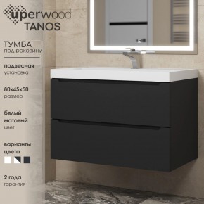 Тумба под раковину Uperwood Tanos 80 см, подвесная, черная матовая в Ноябрьске - noyabrsk.mebel24.online | фото 3
