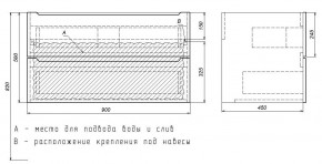 Тумба под раковину Uperwood Tanos 90 см, подвесная, черная матовая в Ноябрьске - noyabrsk.mebel24.online | фото 7