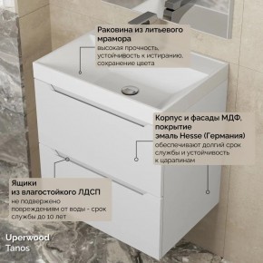 Тумба с раковиной Uperwood Tanos 50 см, подвесная, белая матовая в Ноябрьске - noyabrsk.mebel24.online | фото 6