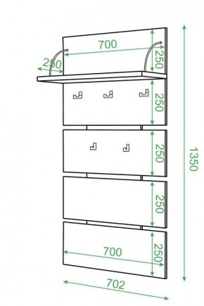 Вешалка настенная Домино СТ-50 в Ноябрьске - noyabrsk.mebel24.online | фото 2